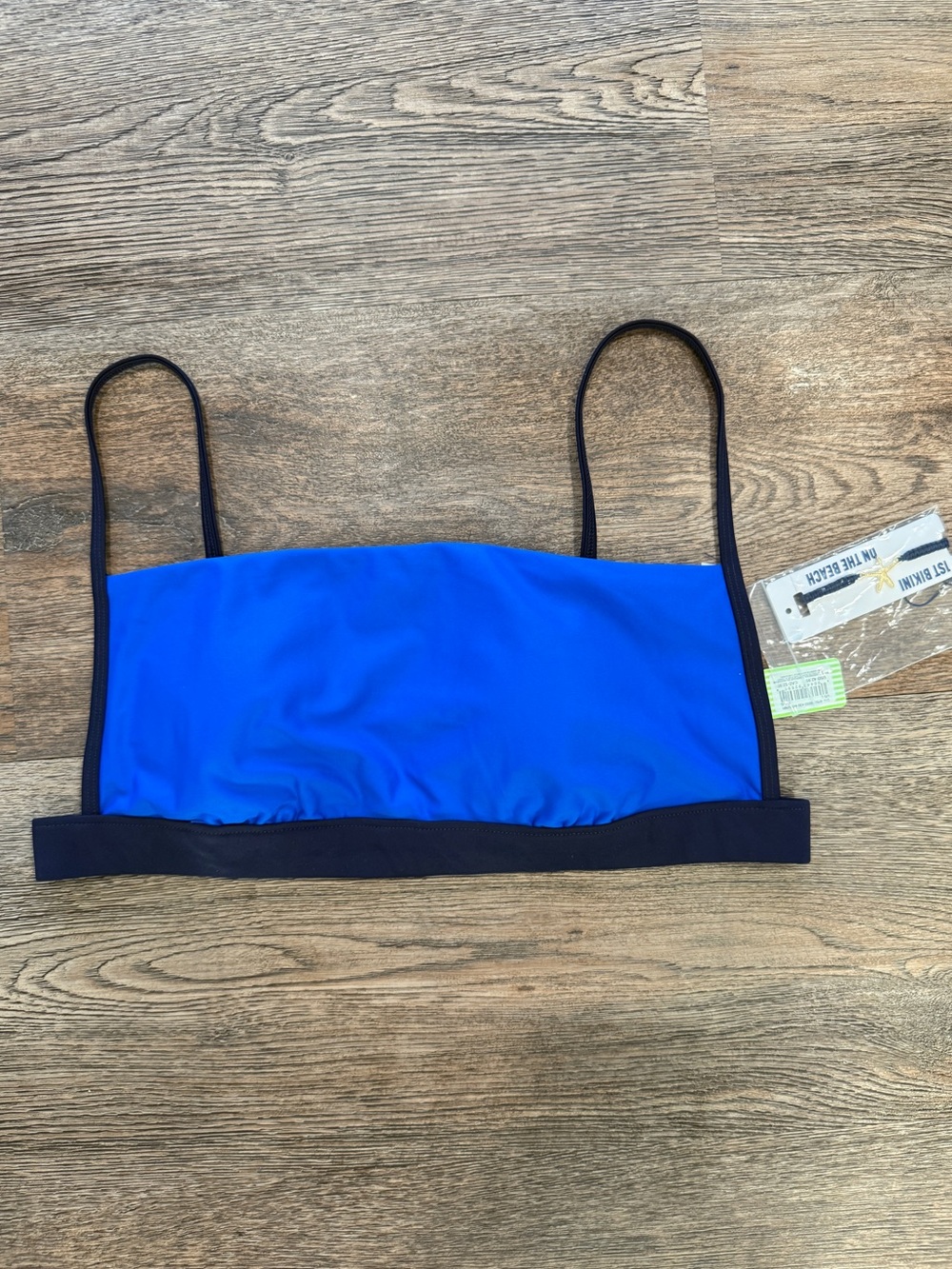 aerie Blue Bikini Top with Navy Trim